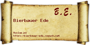 Bierbauer Ede névjegykártya